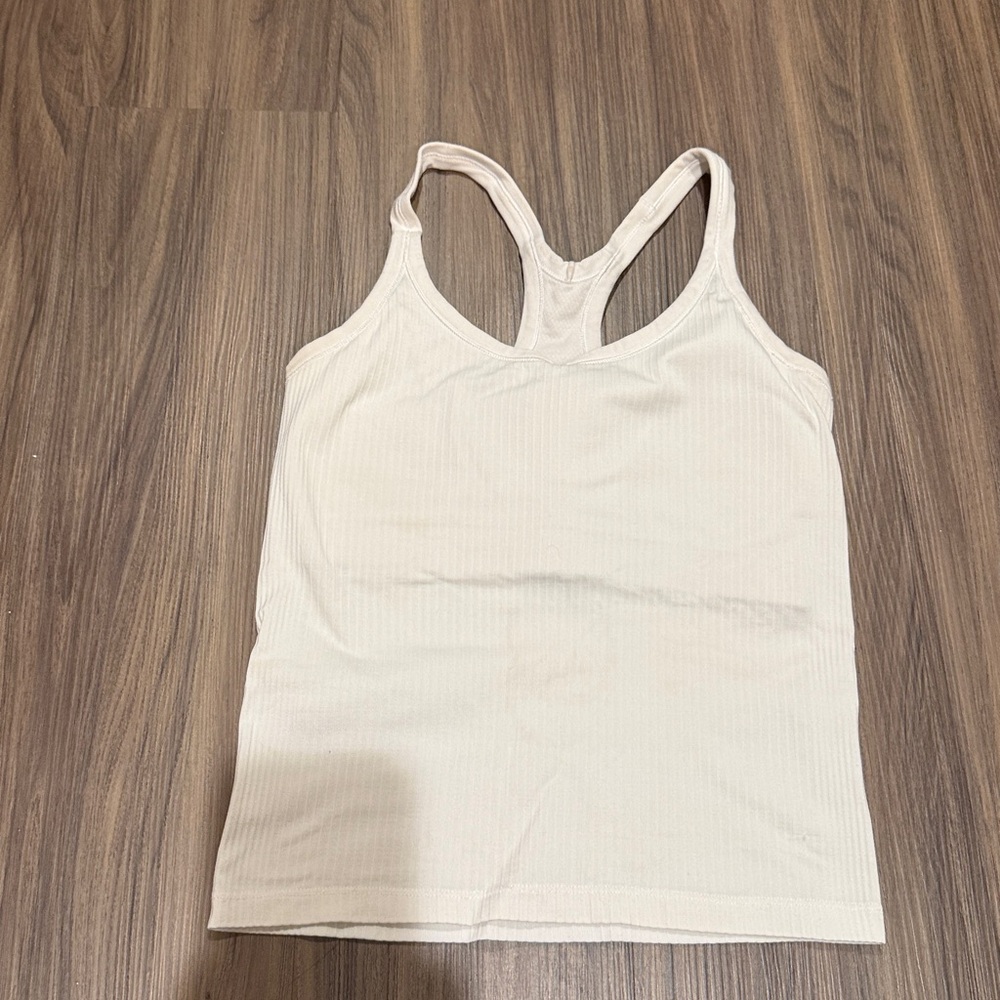 lululemon athletica Cream Ribbed Racerback Tank Top - Picture 6 of 6